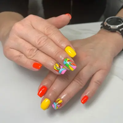 blue gel manicure in Sofia