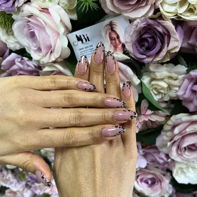 manicure with floral nail art in Sofia