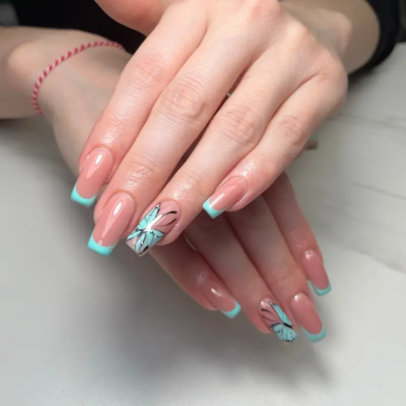 gel manicure with floral motifs in Sofia