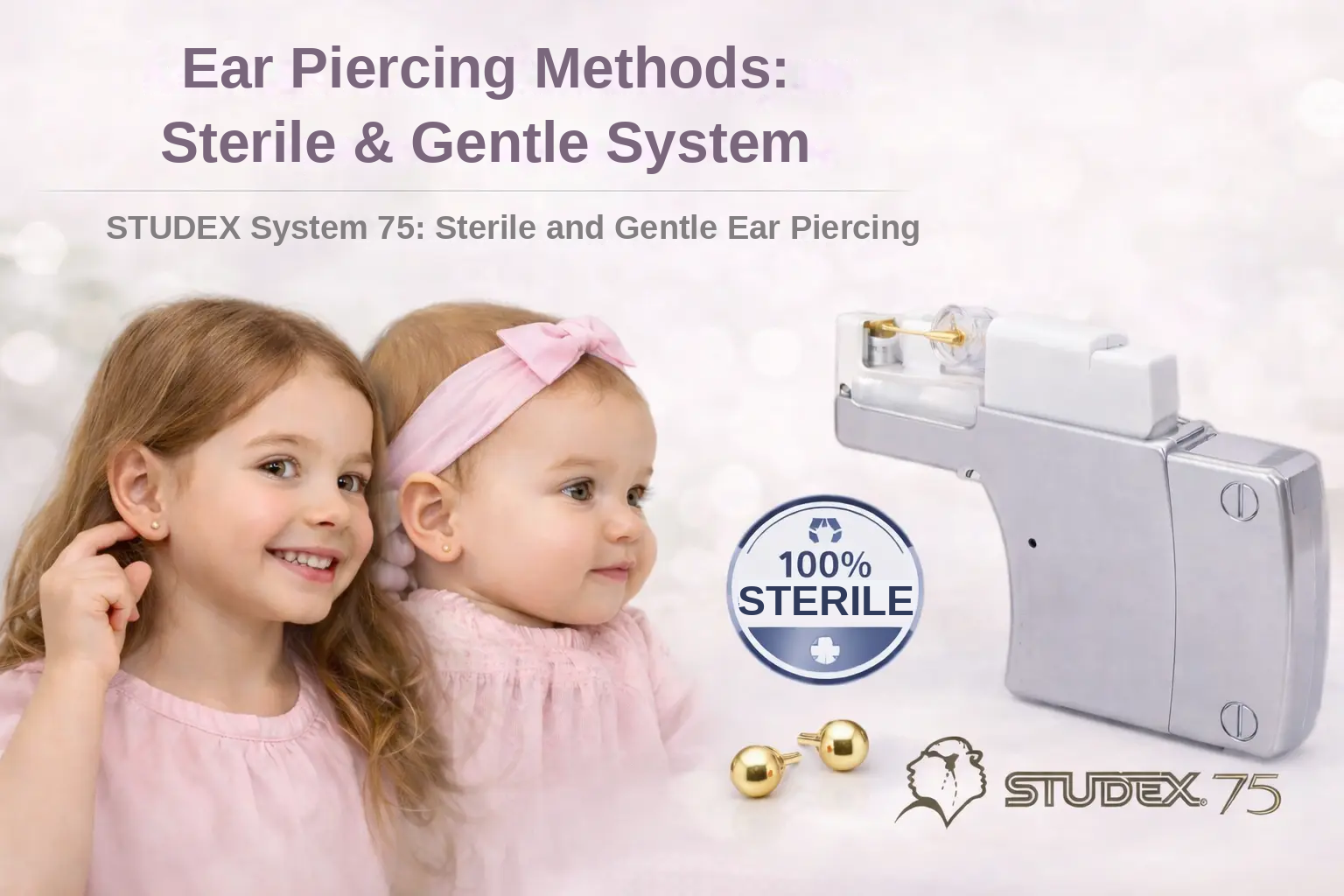 Ear piercing for kids with STUDEX System 75: sterile and gentle method at ABI Beauty